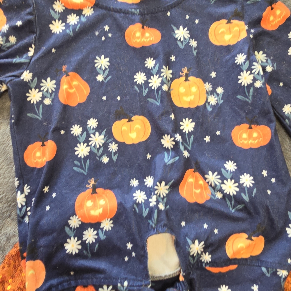 Kids Pumpkin Costume Set - Blue and Orange - Picture 3 of 6